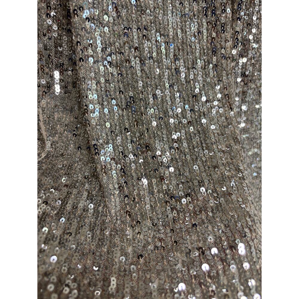 Cable & Gauge Sequin Top Blouse Womens 2X Plus Gold Sleeveless Halter Party New - Picture 5 of 9